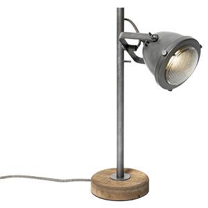 Industrialna lampa stołowa stal z drewnem 45 cm - Emado Oswietlenie wewnetrzne