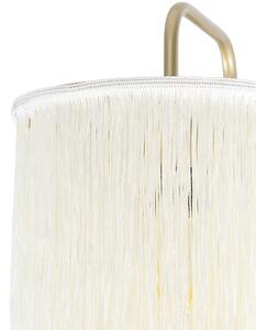 Orientalny Kinkiet / Lampa scienna złoty kremowy klosz z frędzlami - Franxa Oswietlenie wewnetrzne