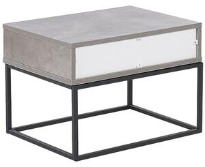 Szafka nocna stolik szary efekt betonu czarna metalowa baza szuflada Cario Beliani