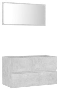 2-częściowy zestaw mebli łazienkowych, szarość betonu, płyta