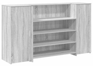 Biurko recepcyjne szare sonoma 180x50x103,5 cm drewno klejone