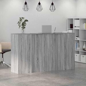 Biurko recepcyjne szare sonoma 180x50x103,5 cm drewno klejone
