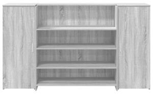 Biurko recepcyjne szare sonoma 180x50x103,5 cm drewno klejone