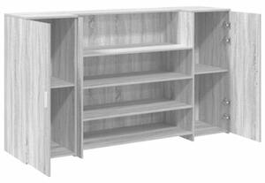 Biurko recepcyjne szare sonoma 180x50x103,5 cm drewno klejone