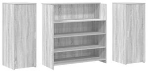 Biurko recepcyjne szare sonoma 180x50x103,5 cm drewno klejone