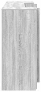 Biurko recepcyjne szare sonoma 180x50x103,5 cm drewno klejone
