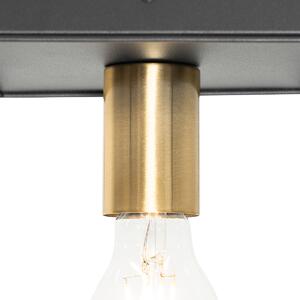 Minimalistyczna lampa sufitowa czarna ze złotem - Kodi Oswietlenie wewnetrzne