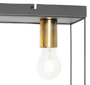 Minimalistyczna lampa sufitowa czarna ze złotym 3-punktowym światłem - Kodi Oswietlenie wewnetrzne