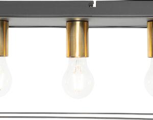 Minimalistyczna lampa sufitowa czarna ze złotymi 4-punktami - Kodi Oswietlenie wewnetrzne