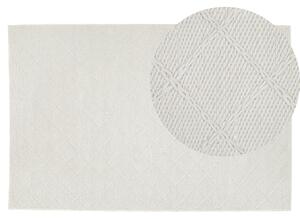 Dywan wełniany 140 x 200 cm geometryczny splot złamana biel Ellek Beliani
