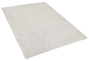Prostokątny dywan 140x200cm do sypialni geometryczne przeszycia wełna biały Erzin Beliani