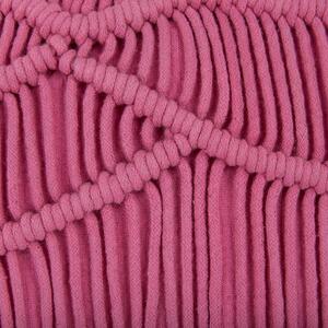 Zestaw 2 poduszek dekoracyjnych różowy bawełniany makrama 30 x 50 cm z wypełnieniem Kiris Beliani