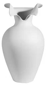 Wazon Ceramiczny Biały Dekoracyjny Paris z Ozdobnym Kołnierzem - 42cm