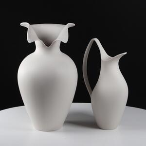 Zestaw Białych Dekoracyjnych Wazonów Ceramicznych - Kolekcja Paris i Roma