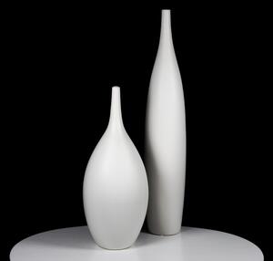 Zestaw Wysokich Wazonów Ceramicznych Białych Podłogowych - Kolekcja Sevilla 2 Wazony na Podłogę