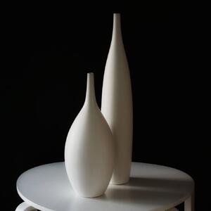 Zestaw Wysokich Wazonów Ceramicznych Białych Podłogowych - Kolekcja Sevilla 2 Wazony na Podłogę