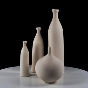 Zestaw Dekoracyjnych Wazonów Ceramicznych Białych Ozdobnych - Kolekcja Venice - 4 sztuki