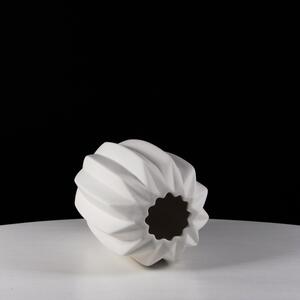 Zestaw Dekoracyjnych Wazonów Ceramicznych Białych Karbowanych - Kolekcja Milano - 3 sztuki