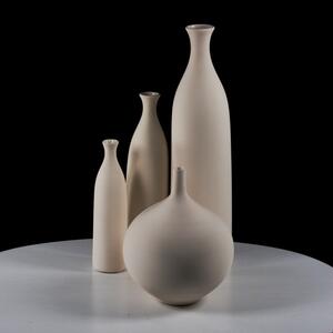Zestaw Dekoracyjnych Wazonów Ceramicznych Białych Ozdobnych - Kolekcja Venice - 4 sztuki