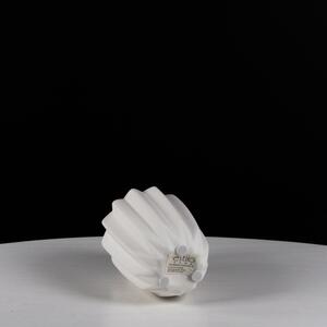 Biały Dekoracyjny Wazon Ceramiczny Ozdobny Karbowany Milano - 16cm