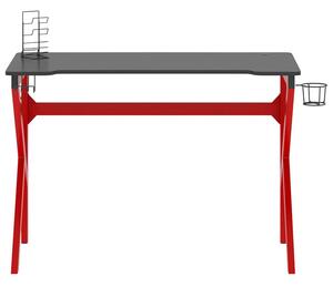 Czerwono-czarne biurko dla graczy z uchwytami - Higo