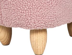Pufa podnóżek zwierzak jednorożec materiał drewniane nóżki różowy Unicorn Beliani