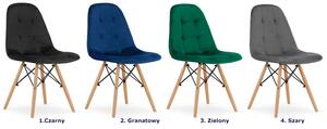 Zielone welurowe krzesło tapicerowane - Zipro 3X