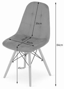 Czarne aksamitne krzesło skandynawskie - Zipro 3X