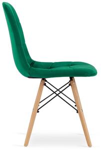 Komplet 4 zielonych krzeseł tapicerowanych - Zipro