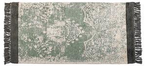 Vintage dywan z wiskozy z frędzlami 80 x 150 cm zielony z beżowym Akarsu Beliani