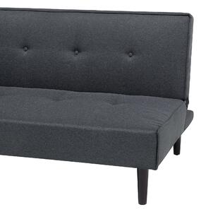Nowoczesna sofa trzyosobowa tapicerowana rozkładana ciemnoszara Visby Beliani