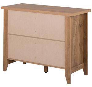 Rustykalna komoda z szafką 3 szuflady retro design do salonu jasne drewno Agora Beliani