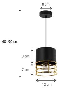 Lampa wisząca druciana S659-Barma - czarny+złoty