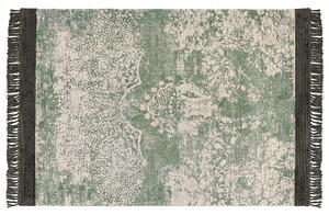 Vintage dywan z wiskozy z frędzlami 160 x 230 cm zielony z beżowym Akarsu Beliani