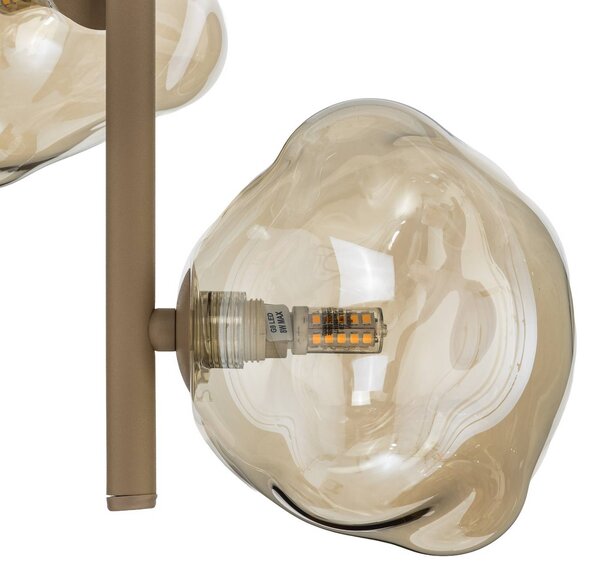 Lampa wisząca Lava TK Lighting, możliwość ściemniania, kremowy / amber, salon / jadalnia, szkło, nowoczesny