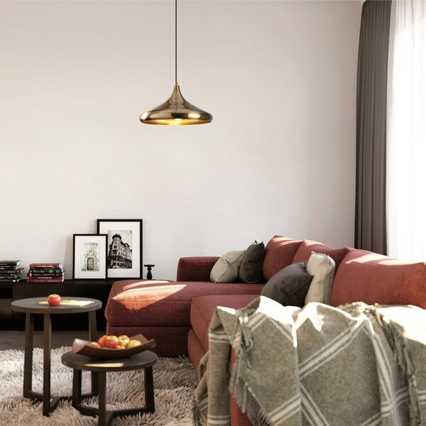Lampa wisząca w kolorze złota z metalowym kloszem ø 35 cm Nile – Opviq lights