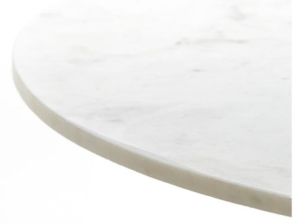 Biało-brązowy okrągły stół z blatem w dekorze marmuru ø 100 cm Leyda – Light & Living