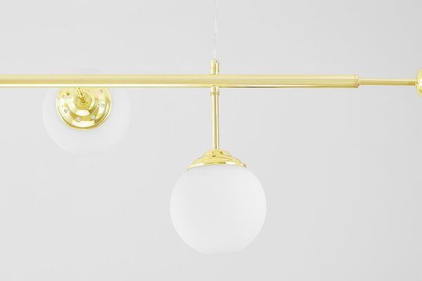 LAMPA WISZĄCA SUFITOWA NOWOCZESNA ZŁOTO KLASYCZNE BIAŁE KULE FINO 6 LED