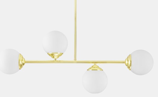 LAMPA WISZĄCA SUFITOWA PLAFON NOWOCZESNA ZŁOTO KLASYCZNE BIAŁE KULE FINO 4 LED