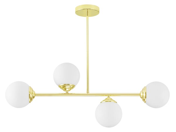 LAMPA WISZĄCA SUFITOWA PLAFON NOWOCZESNA ZŁOTO KLASYCZNE BIAŁE KULE FINO 4 LED