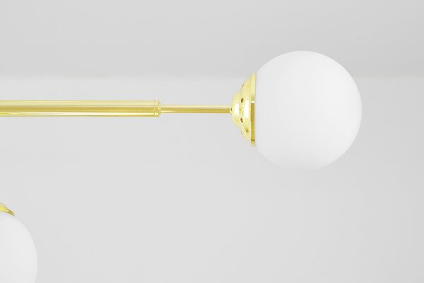 LAMPA WISZĄCA SUFITOWA NOWOCZESNA ZŁOTO KLASYCZNE BIAŁE KULE FINO 6 LED