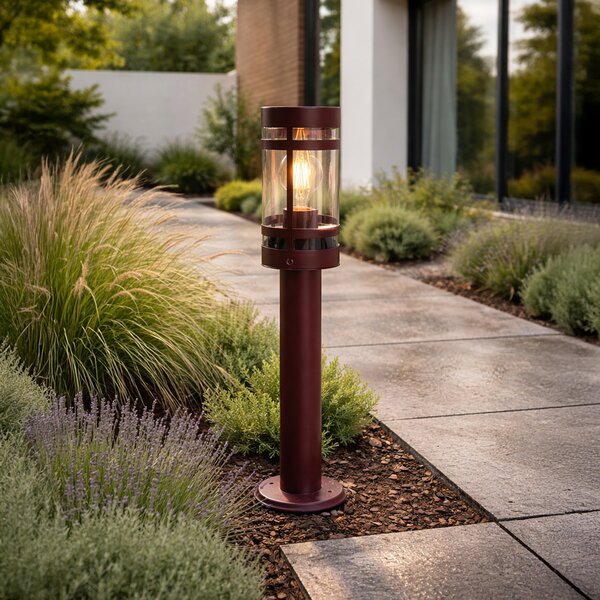 Nowoczesna lampa zewnętrzna ciemnoczerwona 50 cm IP44 - Gleam