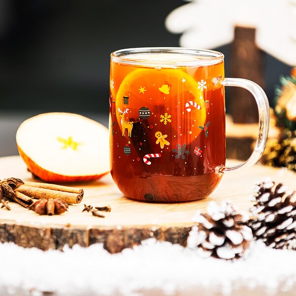 4Home Kubek szklany Hot&Cool Christmas time 350 ml, 2 szt