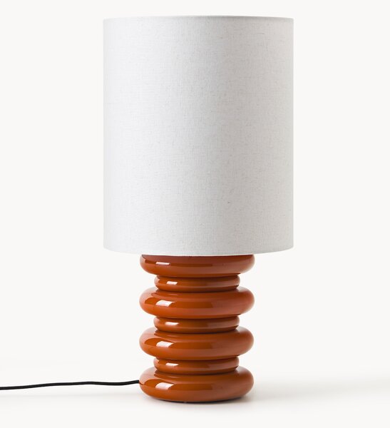 Lampa stołowa z drewnianą podstawą Nicolas