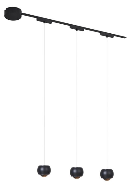 Nowoczesny system oświetlenia szynowego z 3 czarnymi lampami wiszącymi 1-fazowymi - Magnetic Lance