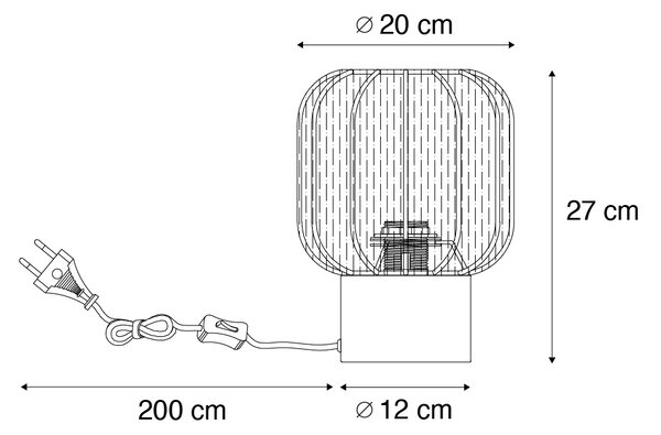 Lampa stołowa Japandi złota z beżowym kloszem - Pluni