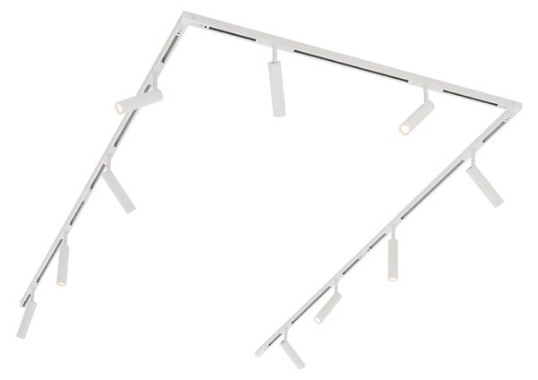 Nowoczesny system oświetlenia szynowego Slimline Uzzy z 10 białymi reflektorami jednofazowymi