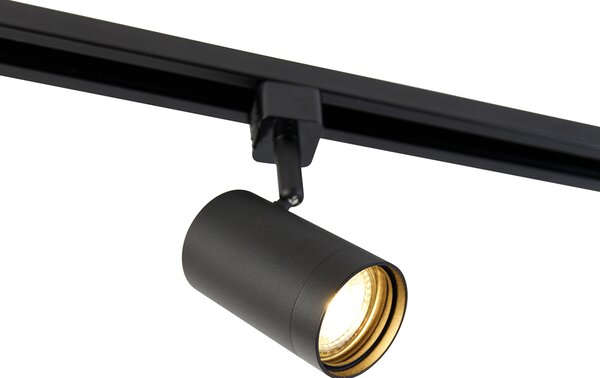 Nowoczesny 1-fazowy system szynowy z 4 reflektorami czarny - Iconic Jeana
