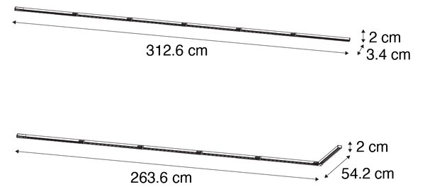 Nowoczesny system oświetlenia szynowego czarny 1-fazowy 300cm - Iconic
