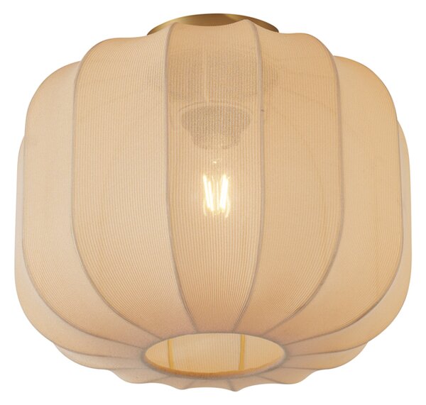 Lampa sufitowa Japandi złota z beżowym kloszem - Pluni